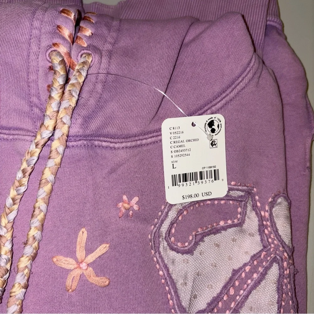 NWT Free People x We The Free Love Letters Hoodie 💜 Lavender - Picture 13 of 16